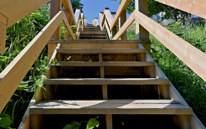 Wooden Stairs in Garden