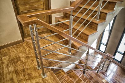 Wood Stairs with Railing